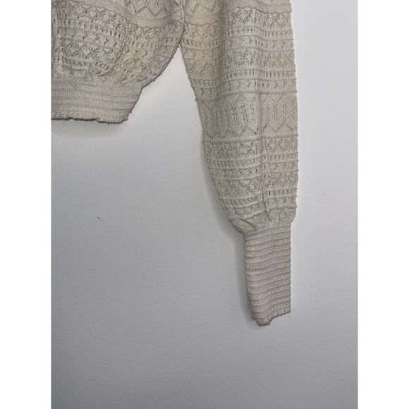 Zara Beige Knit Long Sleeve CropTop Size:S Pre-Loved - Picture 7 of 13